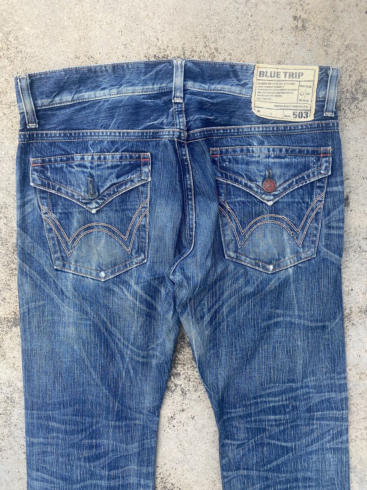 Edwin × If Six Was Nine × Vintage Vintage Flare Edwin Blue Trip Honeycomp Jeans Size US 36 / EU 52 - 16 Thumbnail