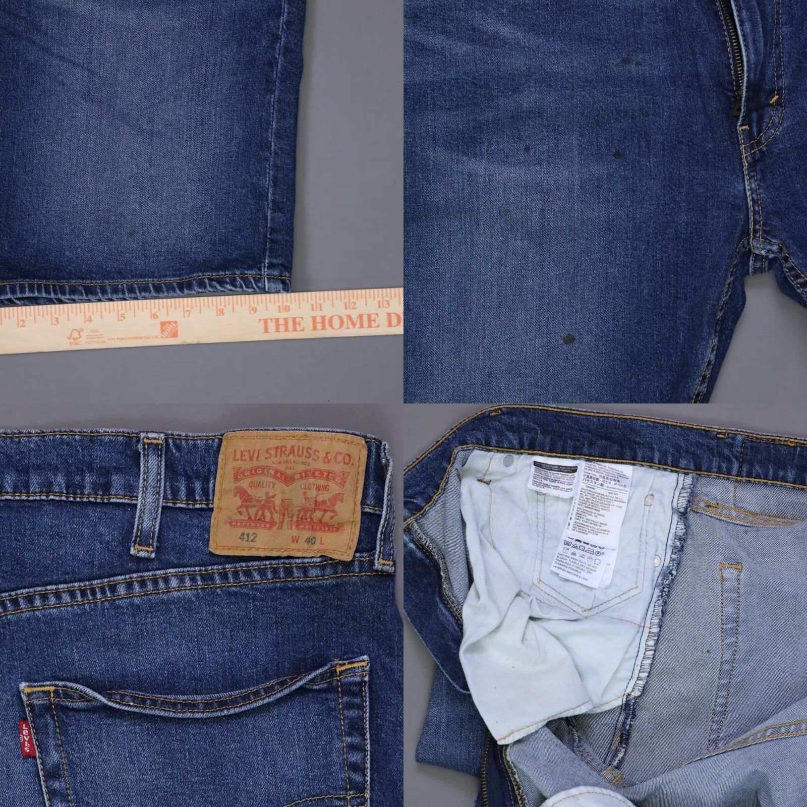 Levi's Levi's 412 Jean Shorts Bermuda 40 Mens Blue Dark Wash Slim Fit 8" Inseam Jeans Shorts Casual Men Size US 40 / EU 56 - 8 Thumbnail