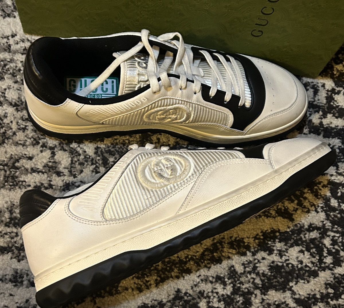 Gucci Gucci Mac80 Sneaker Off White Black size 12 Size US 12 / EU 45 - 3 Thumbnail
