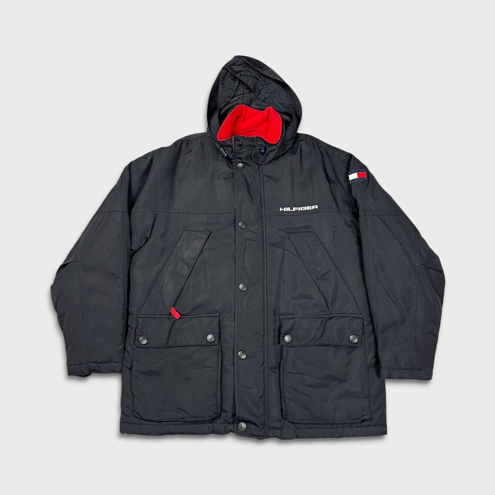 Tommy Hilfiger × Vintage Vintage 90s Tommy Hilfiger Jacket Small Flag Full Zip Coat Size US S / EU 44-46 / 1 - 1 Thumbnail