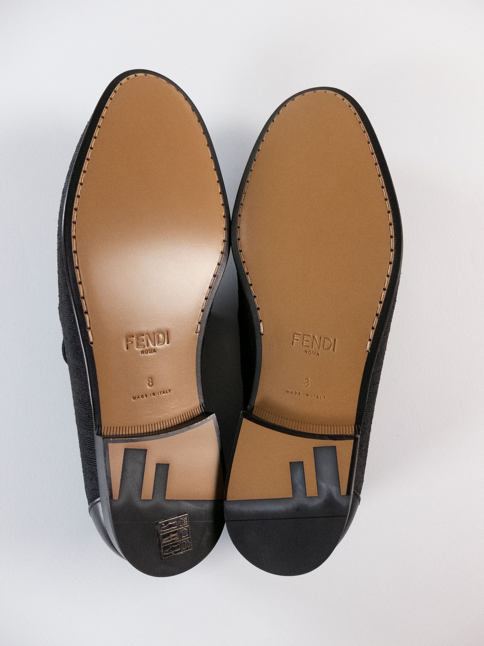 Fendi FENDI O'Clock brown FF monogram loafers with logo plaque Size US 9 / EU 42 - 9 Thumbnail