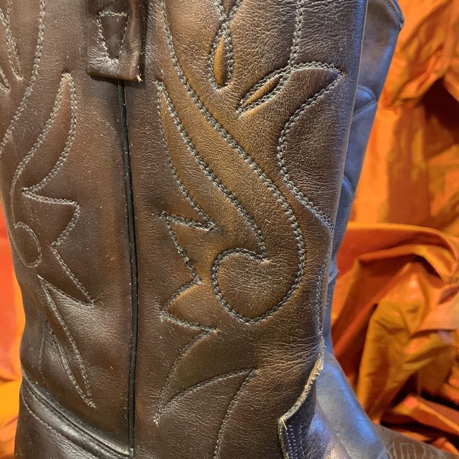 Acme Clothing Acme brown leather flame stitched Western cowboy boots Size US 9 / EU 42 - 4 Thumbnail