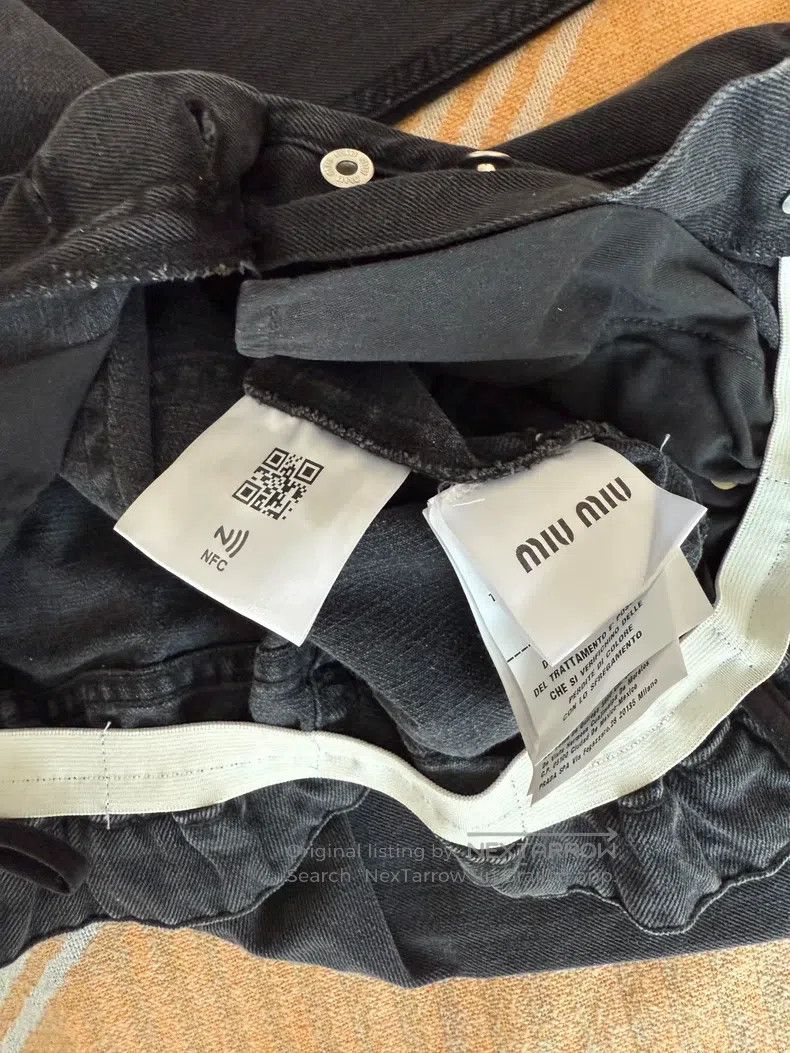 Miu Miu Miu Miu 25 Black and gray letter logo jeans Size 25" / US 0 / IT 36 - 4 Thumbnail