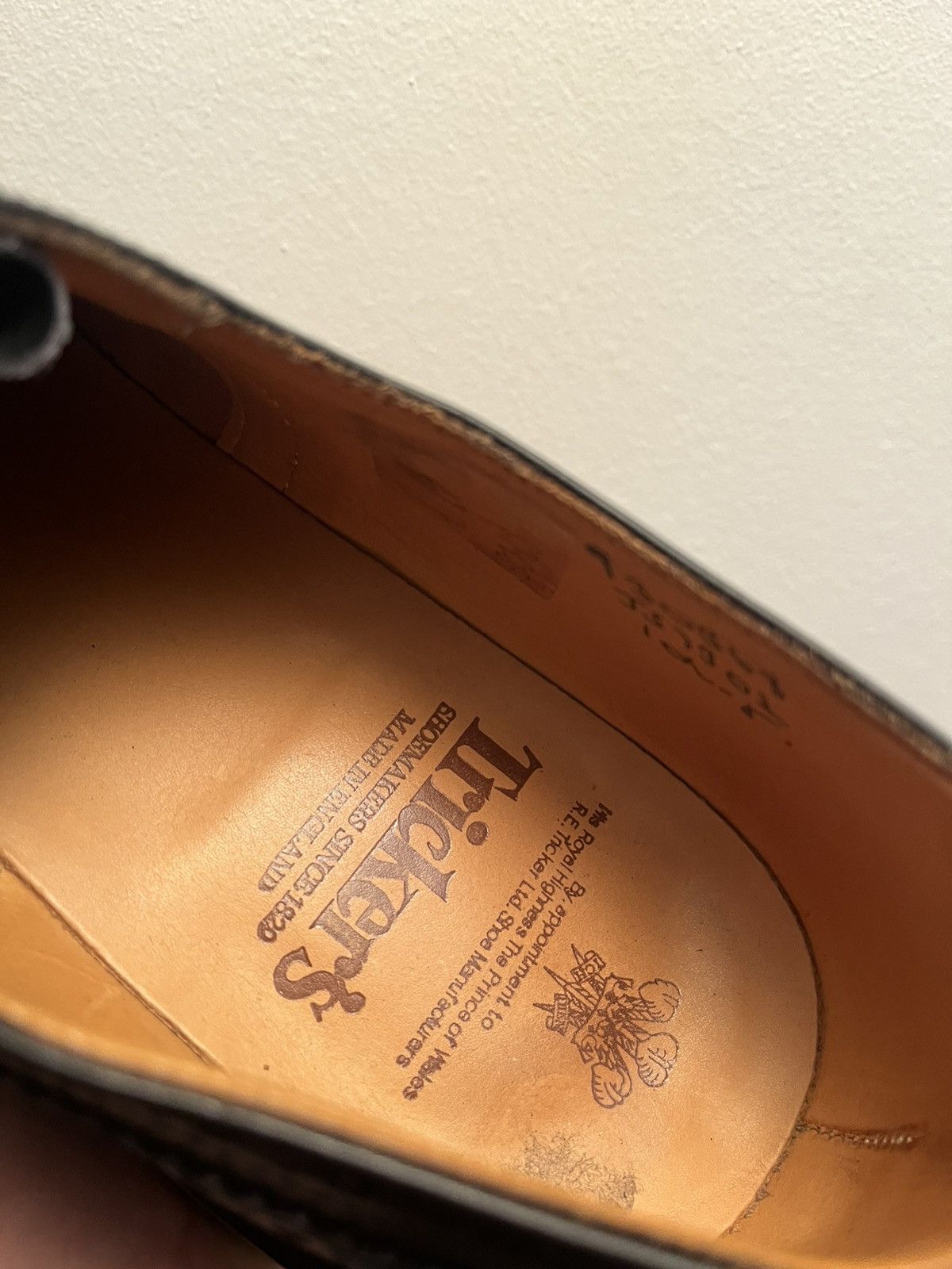 Leather × Tricker's TRICKERS BOURTON DERBY BROGUE BLACK CALF LEATHER SHOES Size US 12.5 / EU 45-46 - 5 Thumbnail