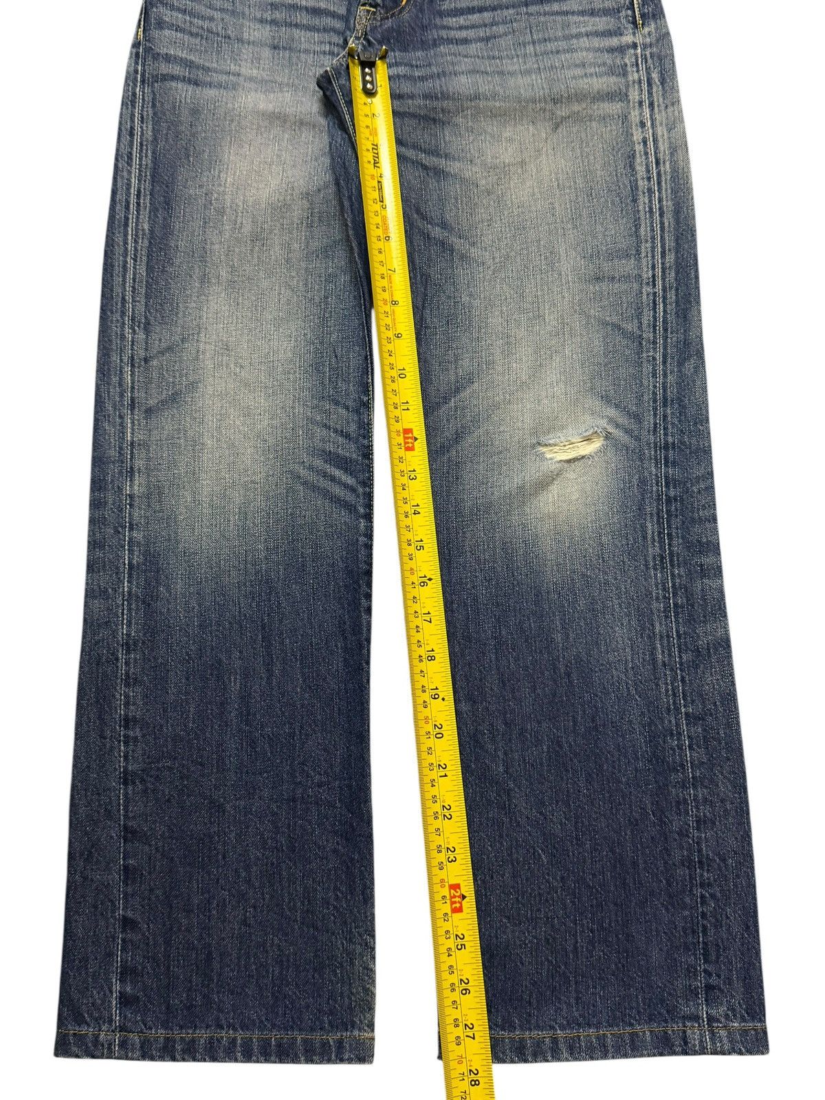 Uniqlo Vintage Y2K Japanese Uniqlo Blue Faded Wash Distress Loose Size US 29 - 9 Thumbnail