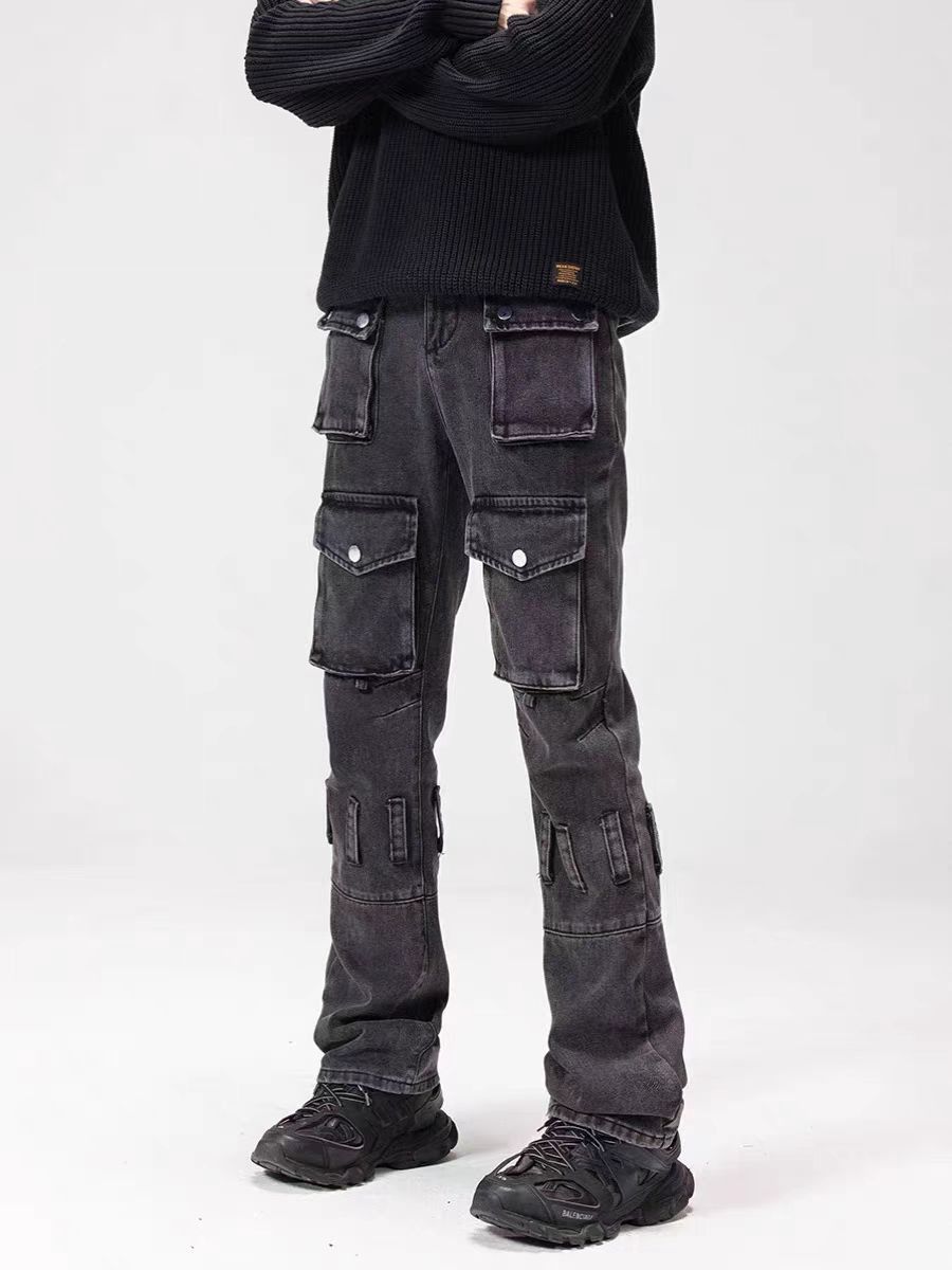 Jean Black Multi-Pocket Workwear Jeans Size US 30 / EU 46 - 1 Thumbnail