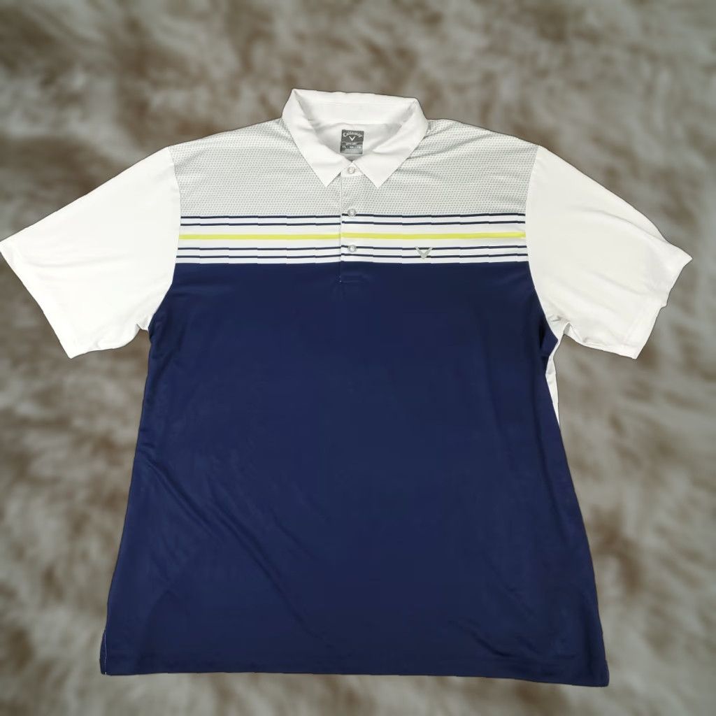 Callaway Callaway Polo Shirt Mens 2XL Blue White Opti Dri Fit Golf Short Sleeve Polo Shirt Mens Blue Size US XXL / EU 58 / 5 - 1 Thumbnail