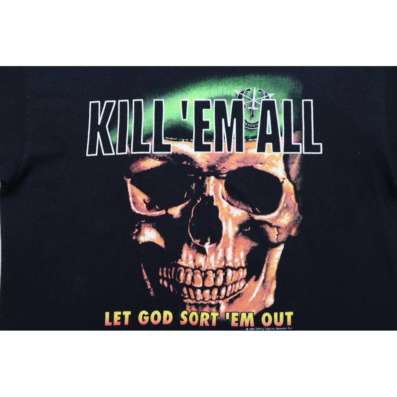 AAA VTG 90s Kill 'Em All Let God Sort 'Em Out T Shirt Sz L 1995 Size US L / EU 52-54 / 3 - 5 Thumbnail