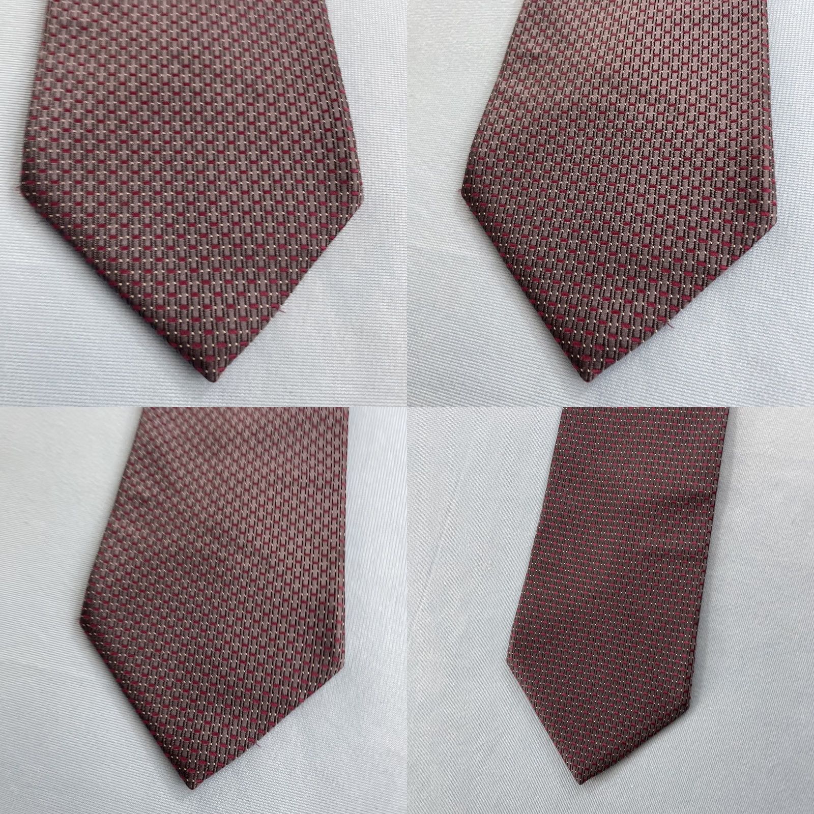 Sperry VINTAGE Necktie Perry Ellis Woven Silk Tie Art Deco Chain Gray Red Exec 4x61 Mens Tie Silk Woven Vintage 90s USA Size ONE SIZE - 9 Thumbnail