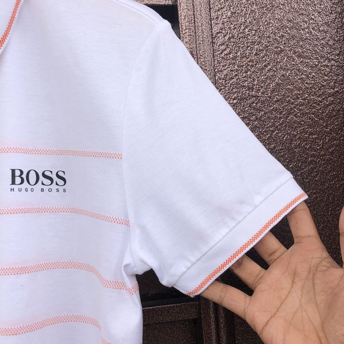 Hugo Boss HUGO BOSS ATHLEISURE Hugo Boss Polo Shirt White & Orange Size US M / EU 48-50 / 2 - 5 Thumbnail