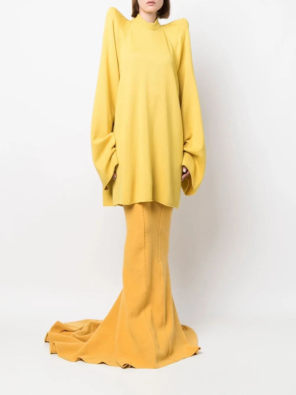 Rick Owens o1y0126 Mini Dress in Yellow Size XS / US 0-2 / IT 36-38 - 5 Thumbnail
