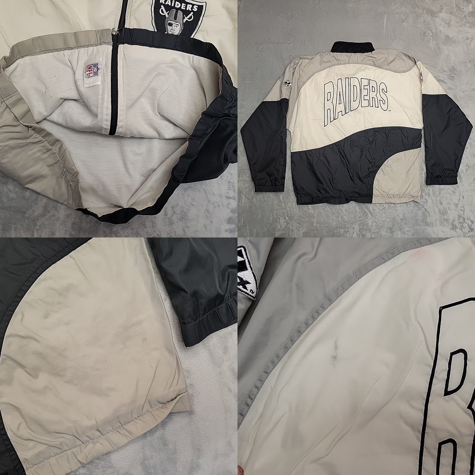 Vintage VINTAGE Apex One Raiders Jacket Windbreaker Mens Large Grey Black Streetwear Size US L / EU 52-54 / 3 - 8 Thumbnail
