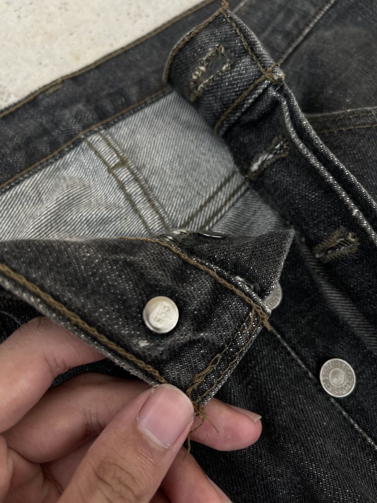 Levi's × Vintage Vintage 90s Levis 501 Faded Distressed Black Jeans Size US 31 - 10 Thumbnail