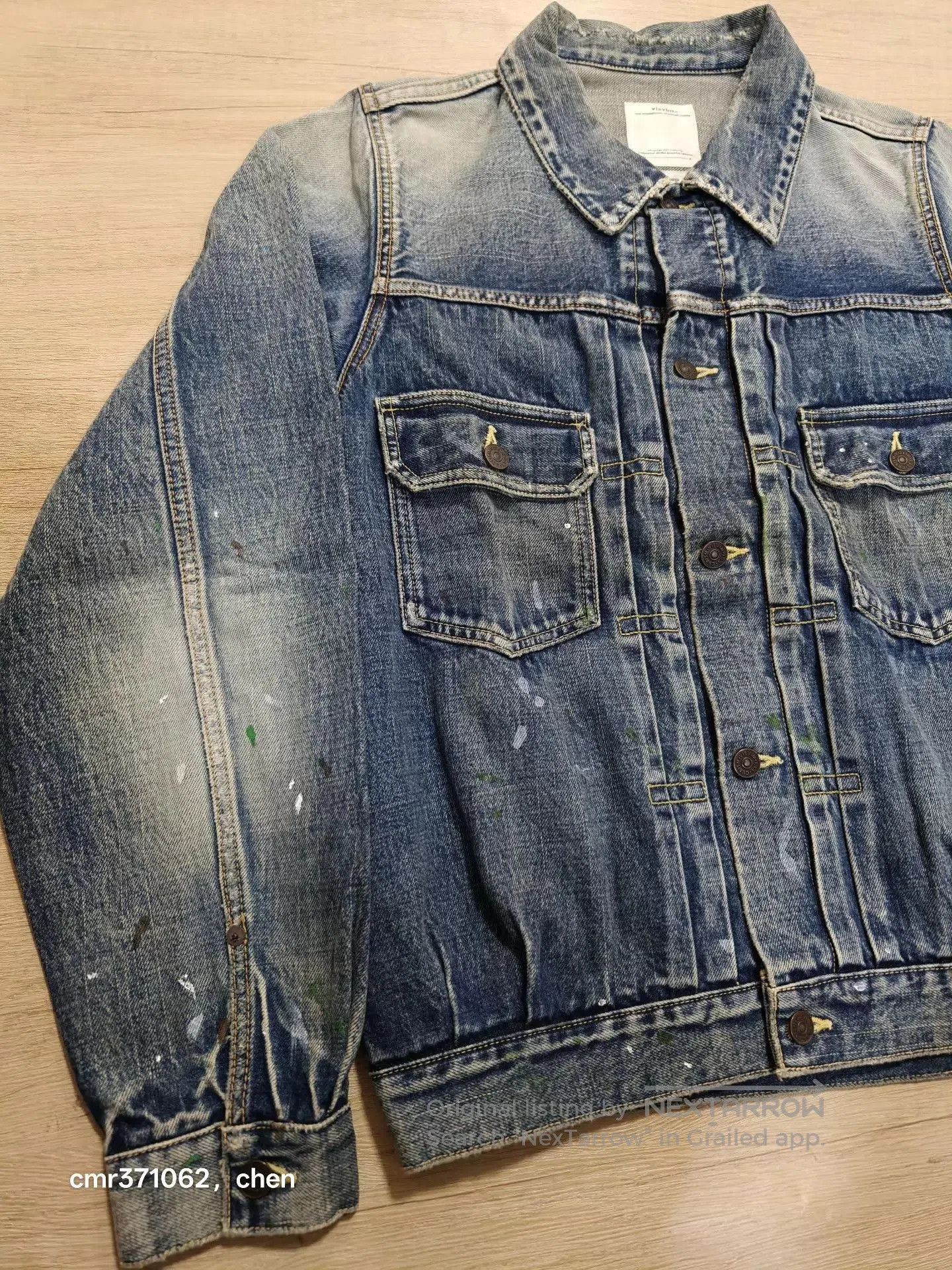 Visvim Blue Denim Jacket with Paint Splatter . Size US M / EU 48-50 / 2 - 3 Thumbnail