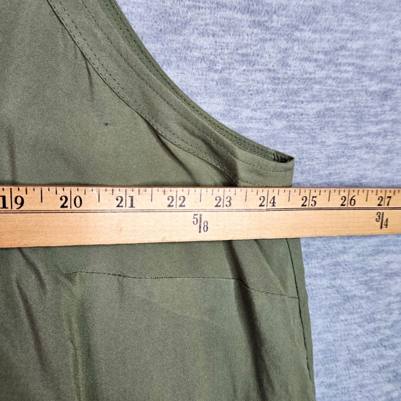 Torrid Torrid Tank 2X Olive Stitch Detail Casual NWT Sleeveless Round Neck Plus Size 2X Womens Green Cotton Blend Conservative Soft All Seasons Shirt Size XXL / US 16-18 / IT 52-54 - 3 Thumbnail