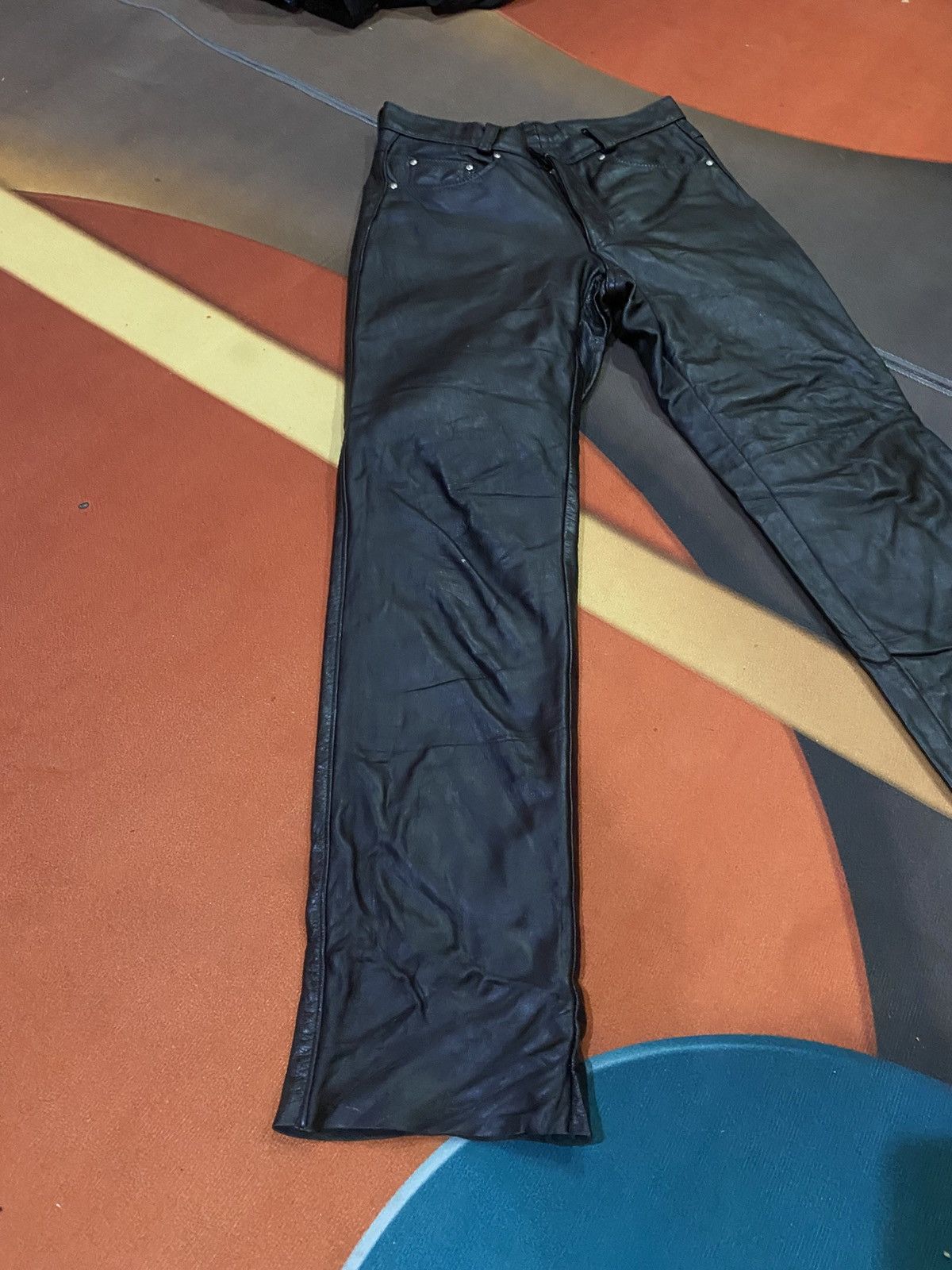 Schott Vintage Schott NYC Black Leather Pants Biker Rocker Style Size US 30 / EU 46 - 11 Thumbnail