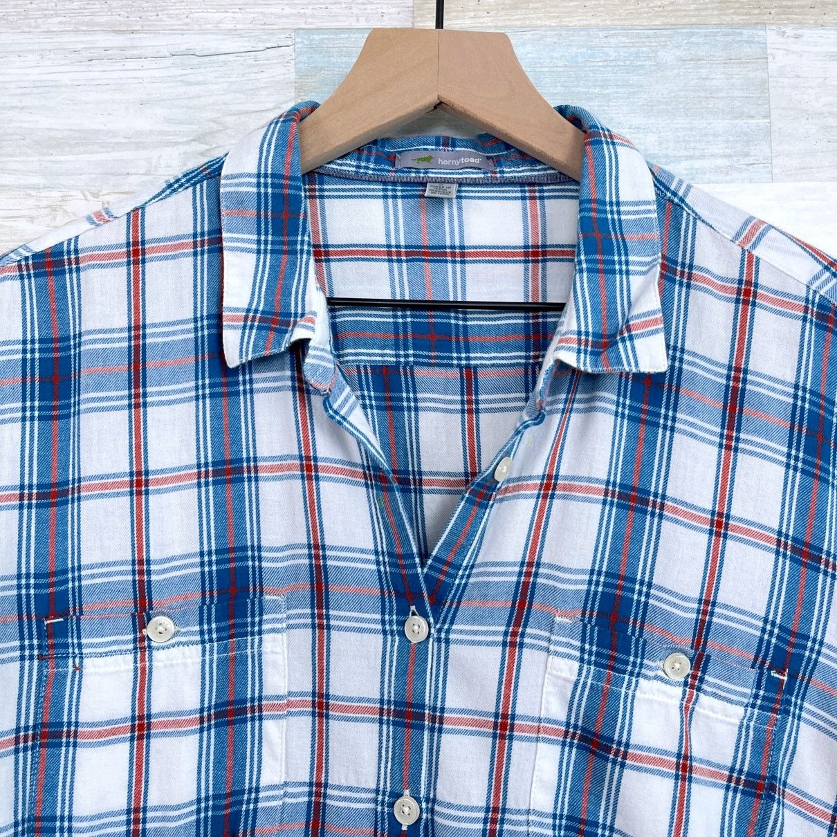 Other Horny Toad & Co Flannel Button Tunic Shirt Blue Womens S Size S / US 4 / IT 40 - 2 Thumbnail