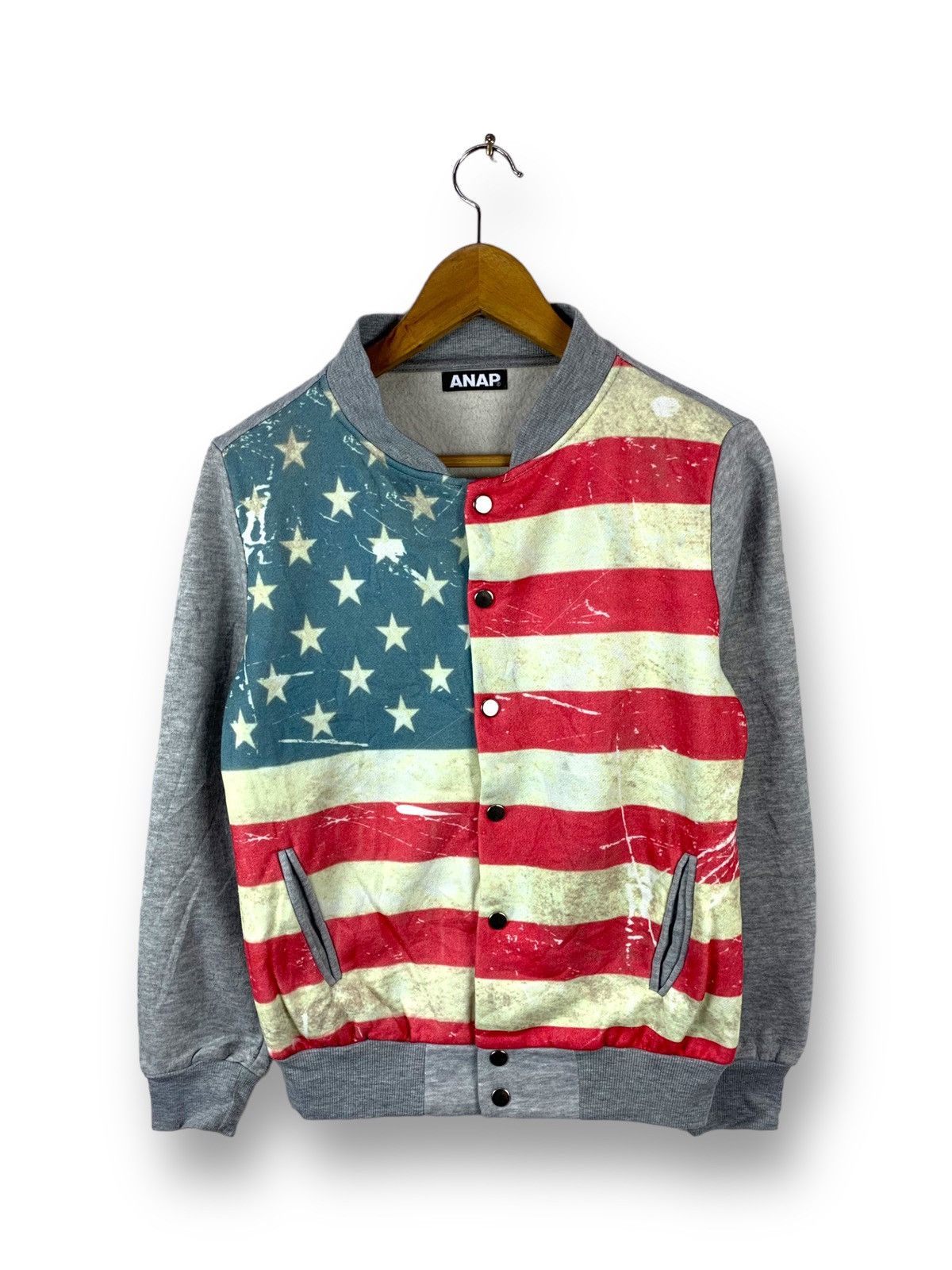 Japanese Brand Steals! Anap USA Flag Sweater Snap Jacket Size US S / EU 44-46 / 1 - 1 Thumbnail