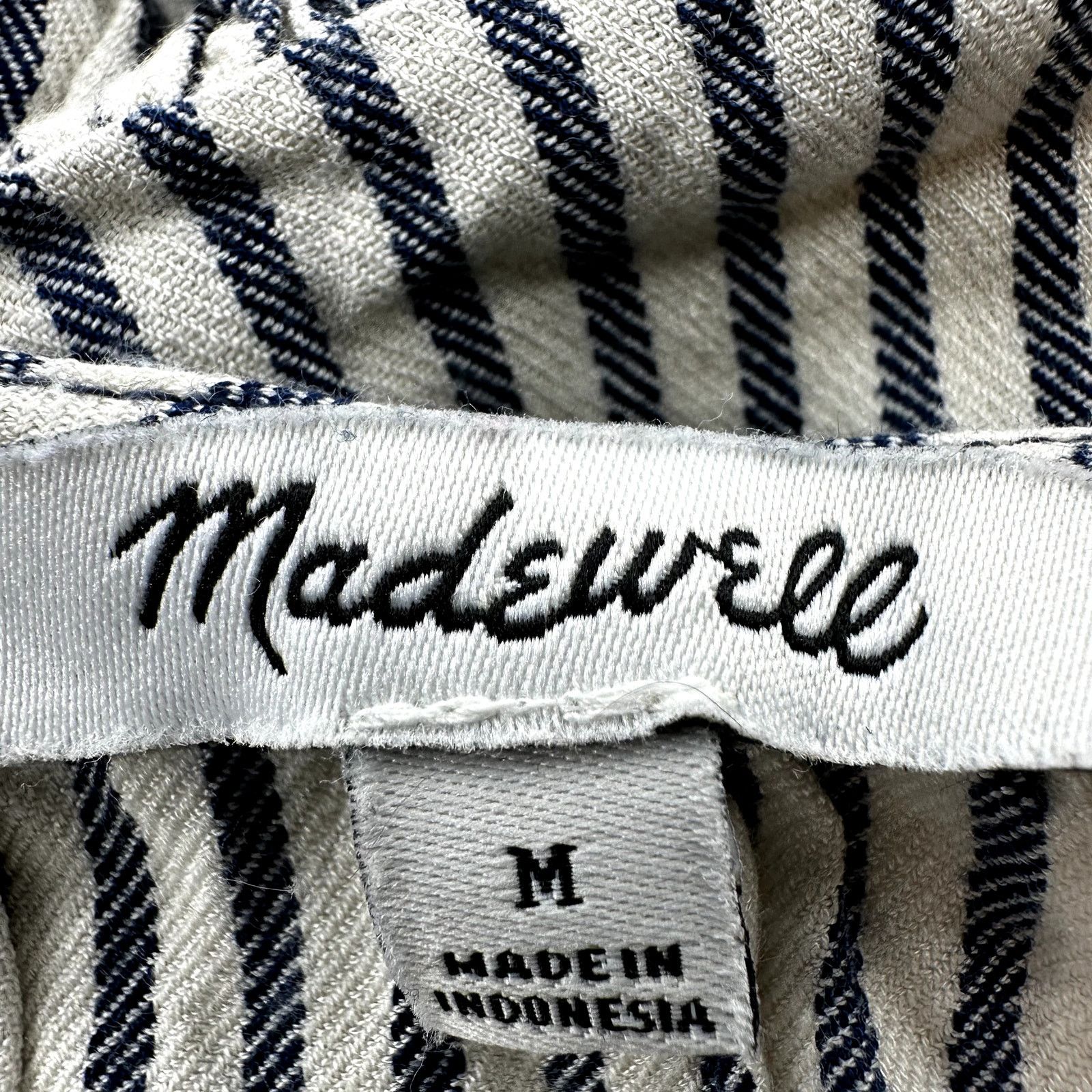 Madewell Madewell Courtyard Ruffle-Hem Blouse Top Striped Button M Size M / US 6-8 / IT 42-44 - 3 Thumbnail