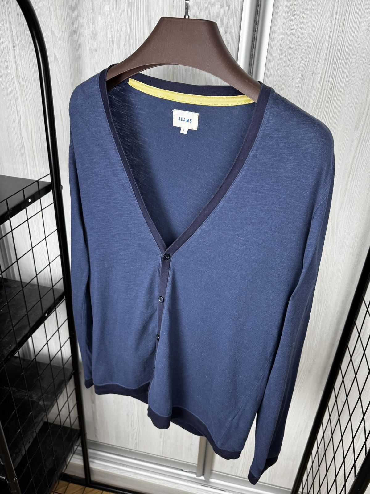 Beams Japan Beams Japan classic knitted cotton v-neck cardigan Size US L / EU 52-54 / 3 - 6 Thumbnail