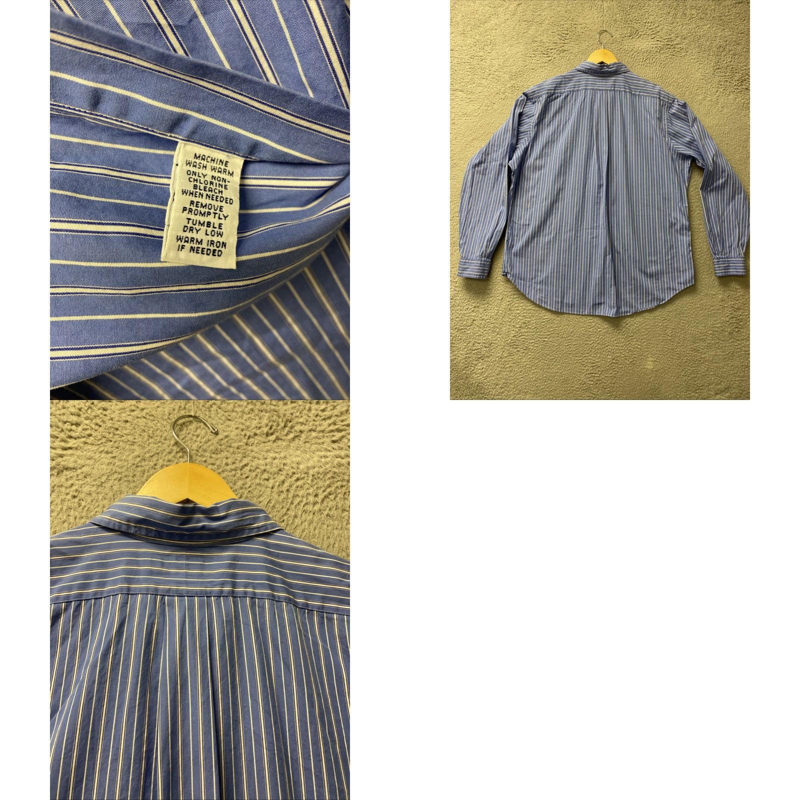 Polo Ralph Lauren VINTAGE Ralph Lauren Men's Shirt Long Sleeve XL Blue Stripes Casual Designer Cotton Size US XL / EU 56 / 4 - 8 Thumbnail