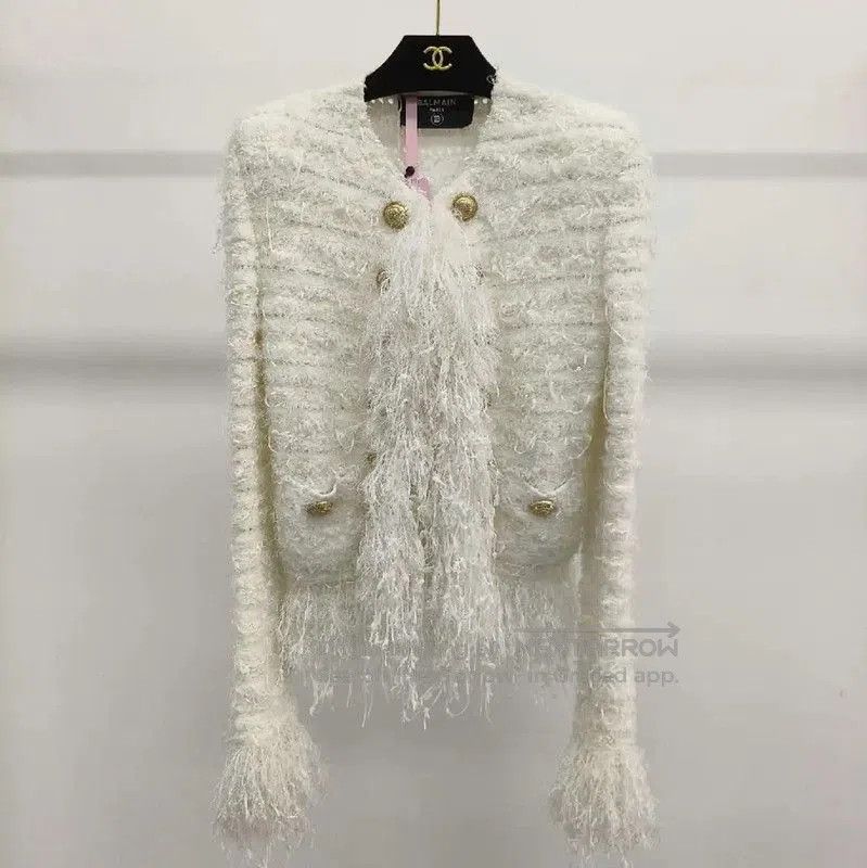 Balmain Balmain Women's White Cardigan in Size S . Size S / US 4 / IT 40 - 1 Thumbnail