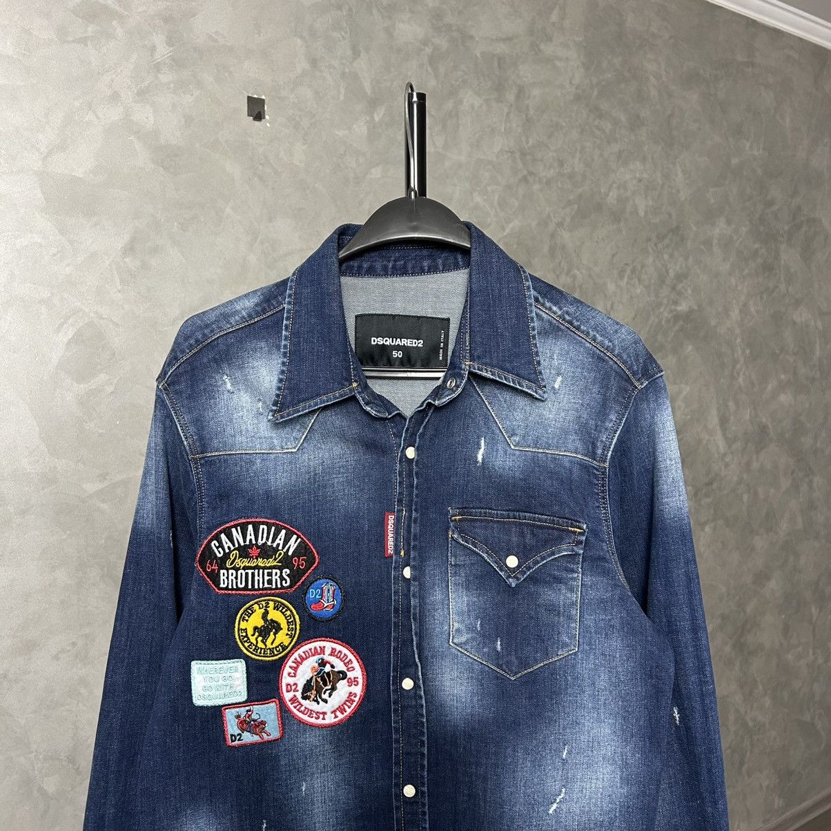 Dsquared2 Dsquared2 Distresses Western Denim Shirt With Patches Size US M / EU 48-50 / 2 - 3 Thumbnail