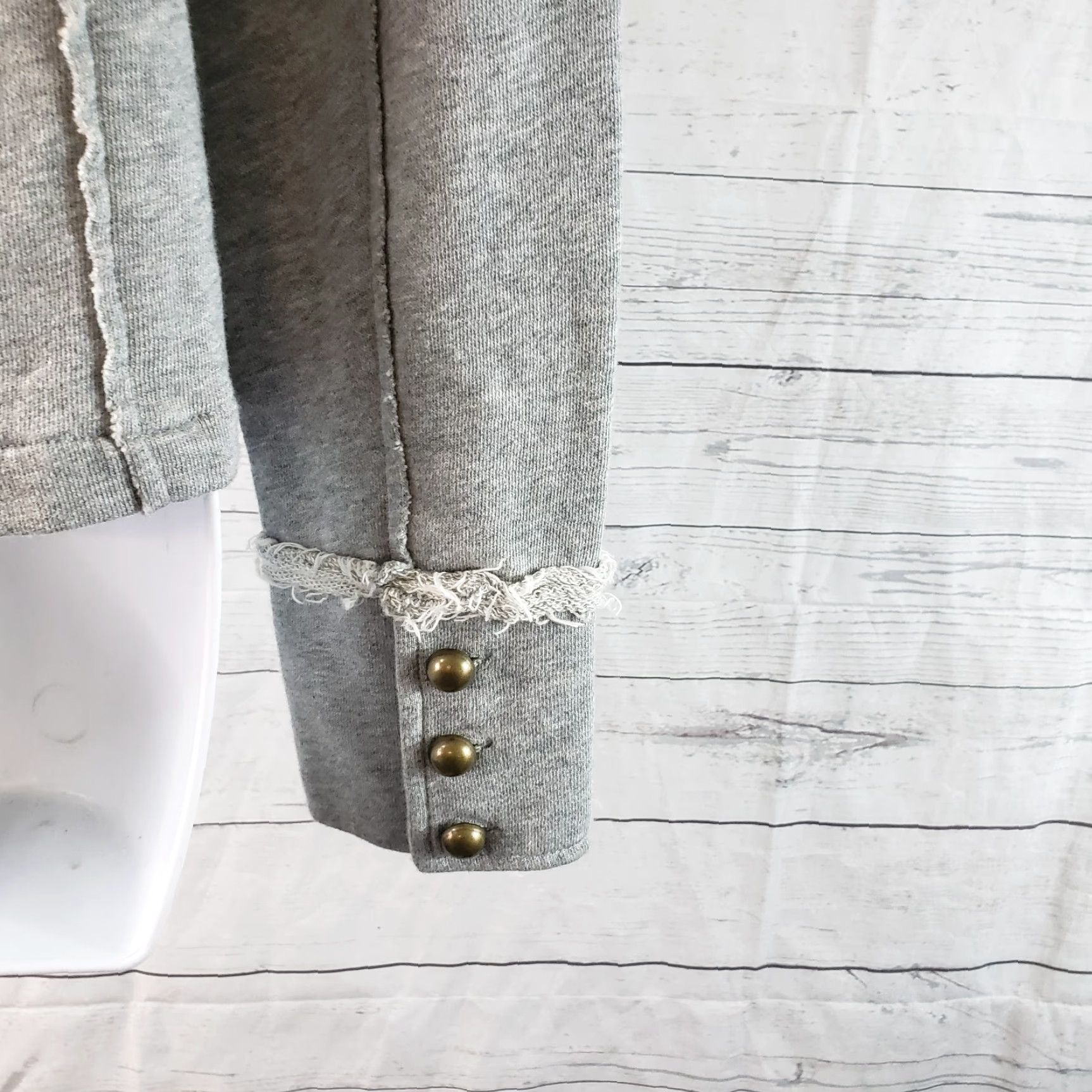 Anthropologie Allihop Womens Sweatshirt Jacket Sz Small Gray Buttoned Jacket Womens Small Gray Allihop Size S / US 4 / IT 40 - 5 Thumbnail