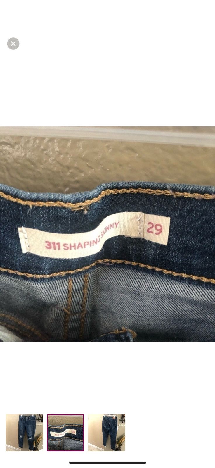 Levi's Levis 311 Shaping Skinny Distressed Jeans Size 29 Size 29" - 2 Thumbnail