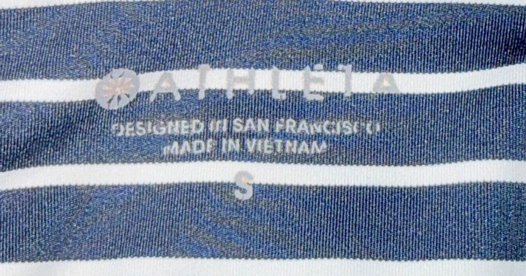 Athleta ATHLETA STRIPE CONTENDER LEGGING 25” NAVY WHITE SIZE SMALL Size 27" / US 4 / IT 40 - 3 Thumbnail