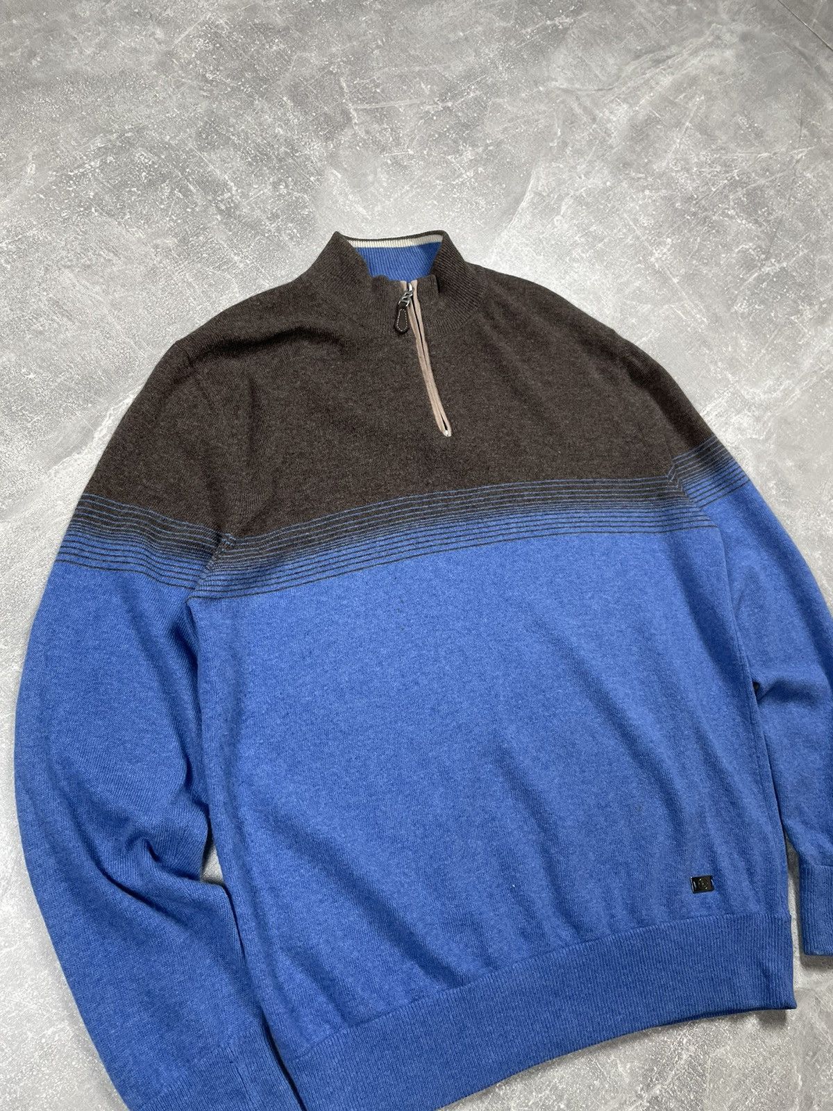 Bogner Bogner Zip Wool Blue Crew Neck Cardigan Sweater Size US XL / EU 56 / 4 - 3 Thumbnail