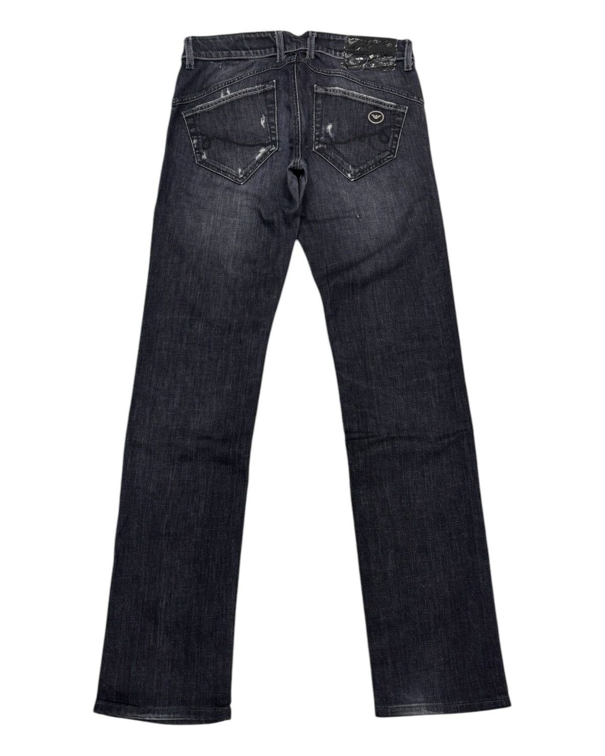 Armani × Emporio Armani × Giorgio Armani Vintage Emporio Armani Black Distressed Skinny Jeans Size 30" / US 8 / IT 44 - 2 Thumbnail