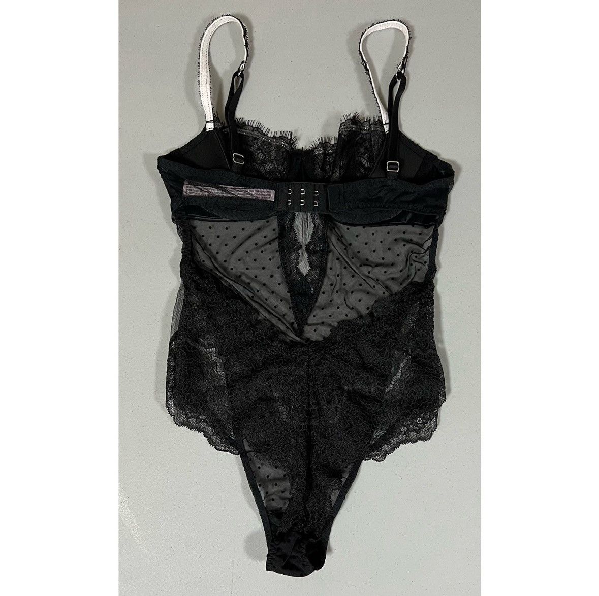 Victoria's Secret Black Polka Dot Lace Teddy Onesie Bodysuit Lingerie Size XS🖤 Size XS / US 0-2 / IT 36-38 - 5 Thumbnail
