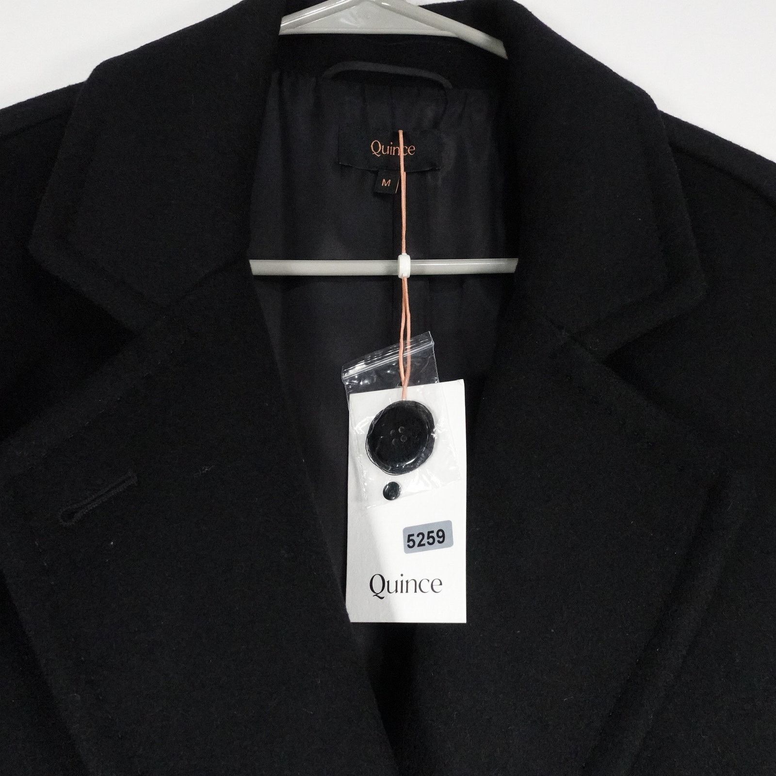 Quince Quince M Black Italian Wool Double-Breasted Slouch Coat Size M / US 6-8 / IT 42-44 - 7 Thumbnail