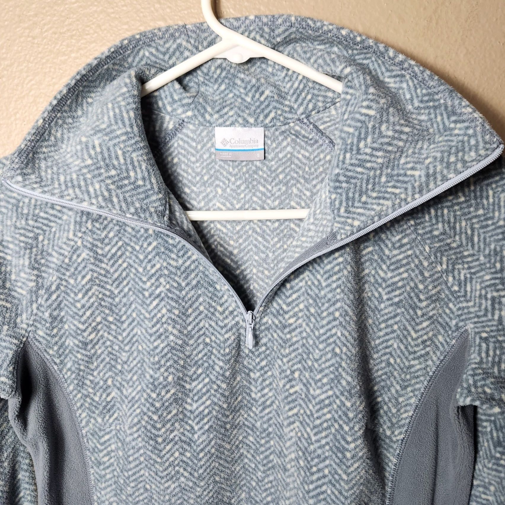 Vintage Columbia Arctic Air Slate Blue Chevron Printed Fleece 1/2 Zip Pullover - Size S - Women - 1/2 Zip Pullover - Outdoor Activewear Hoodie Sweatshirt Size S / US 4 / IT 40 - 2 Thumbnail