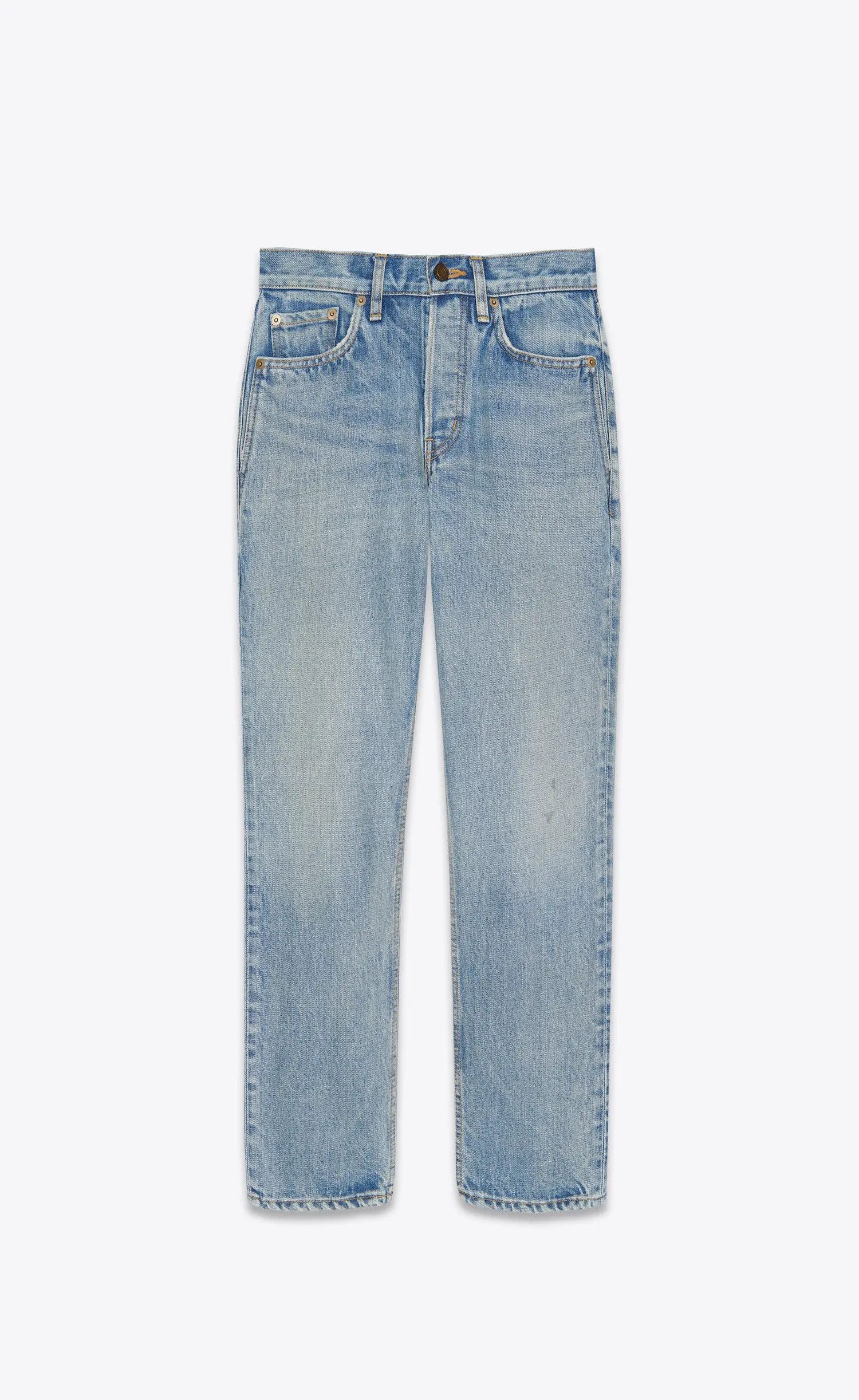 Saint Laurent Paris o1s1wg110625 688488 Venice Cropped Jeans In Authentic Denim Size 26" / US 2 / IT 38 - 1 Thumbnail
