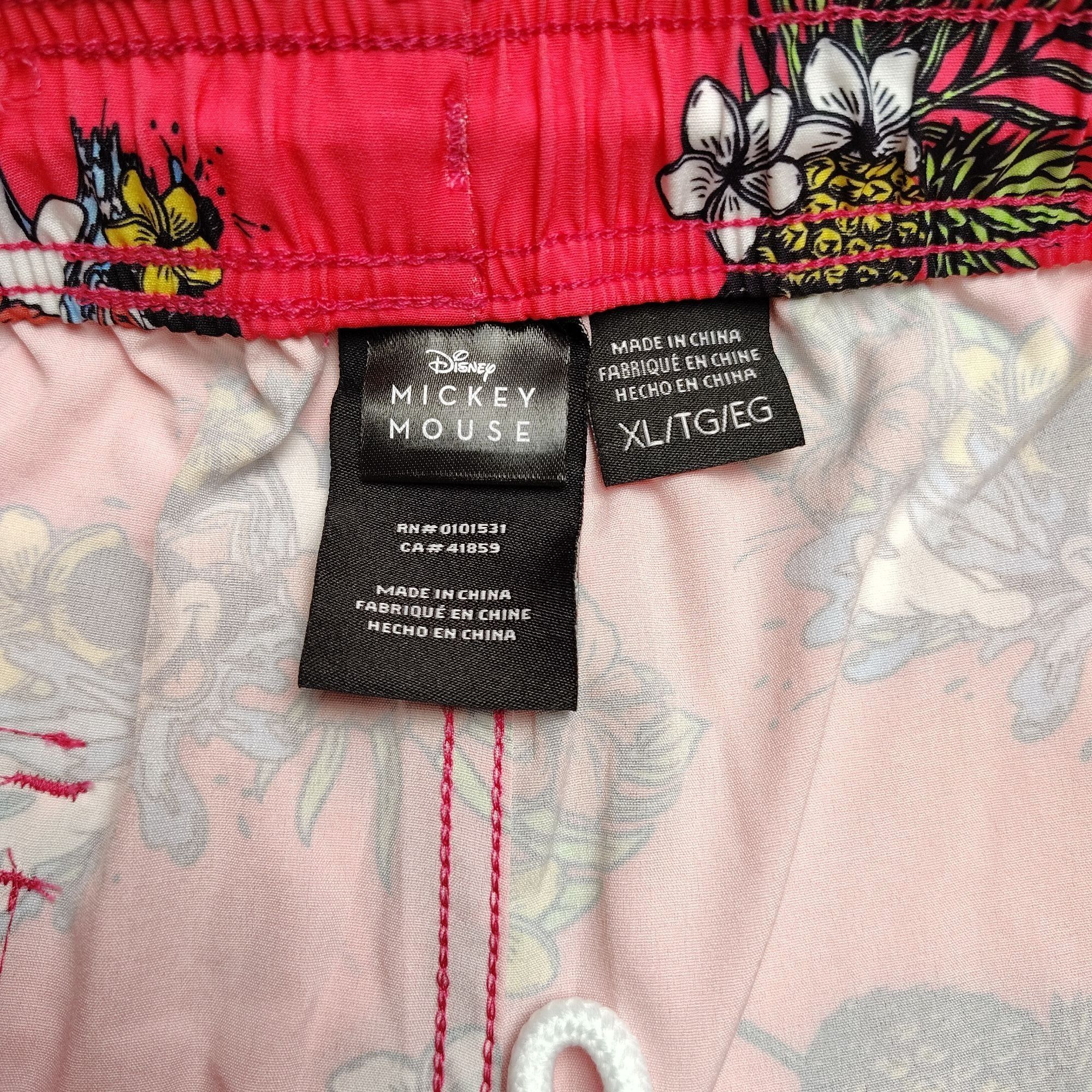 Disney Disney Mickey Mouse Mens XL Pink Tropical Floral Swim Trunks Size US 42 / EU 58 - 5 Thumbnail