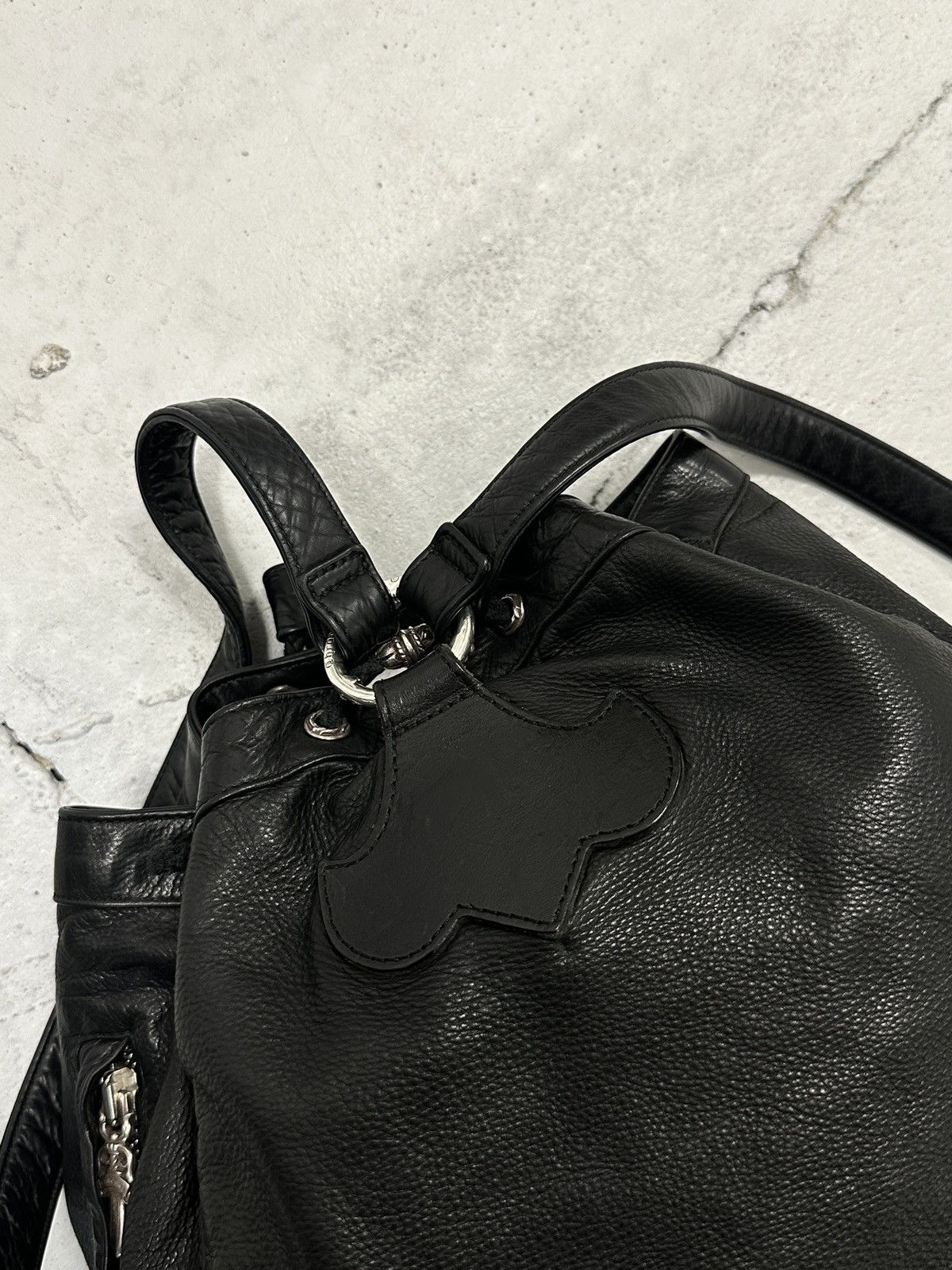 Chrome Hearts Chrome Hearts Flooded Leather Patch Drawstring Backpack Size ONE SIZE - 15 Thumbnail