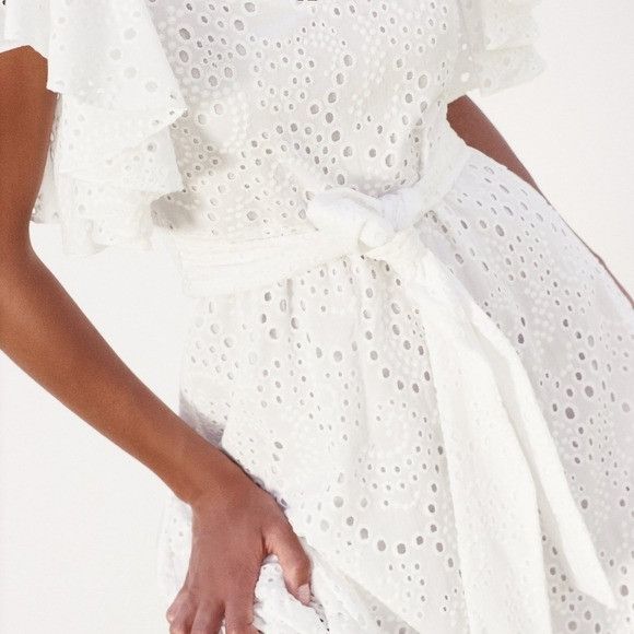 sachin and babi light blue dress Black Coast Long Sleeve Floral Embroidered Mesh Midi Dress main image 0
