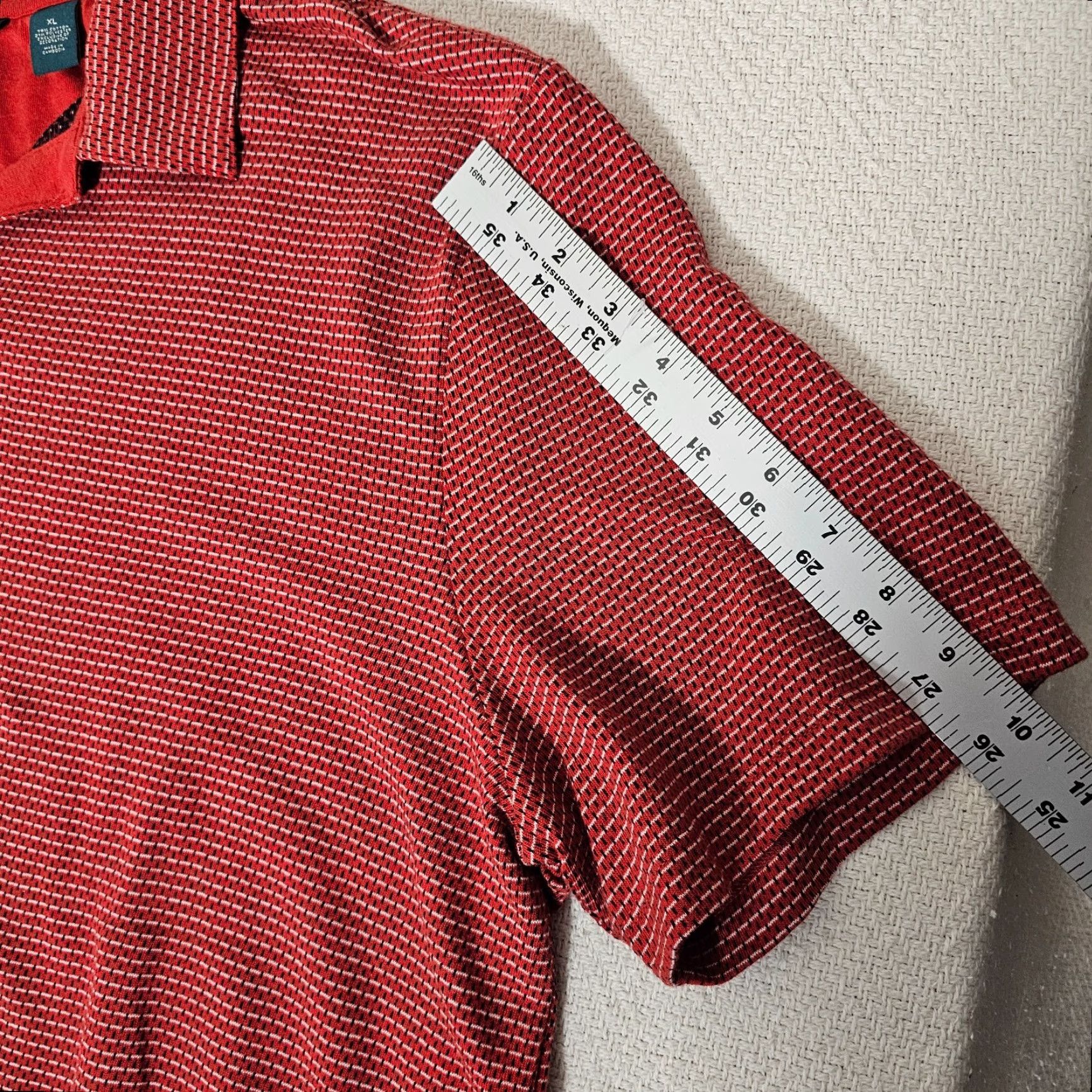 Perry Ellis Perry Ellis Polo Men's Adult XL Golf Stretch Red Geometric Short Sleeve Size US XL / EU 56 / 4 - 5 Thumbnail