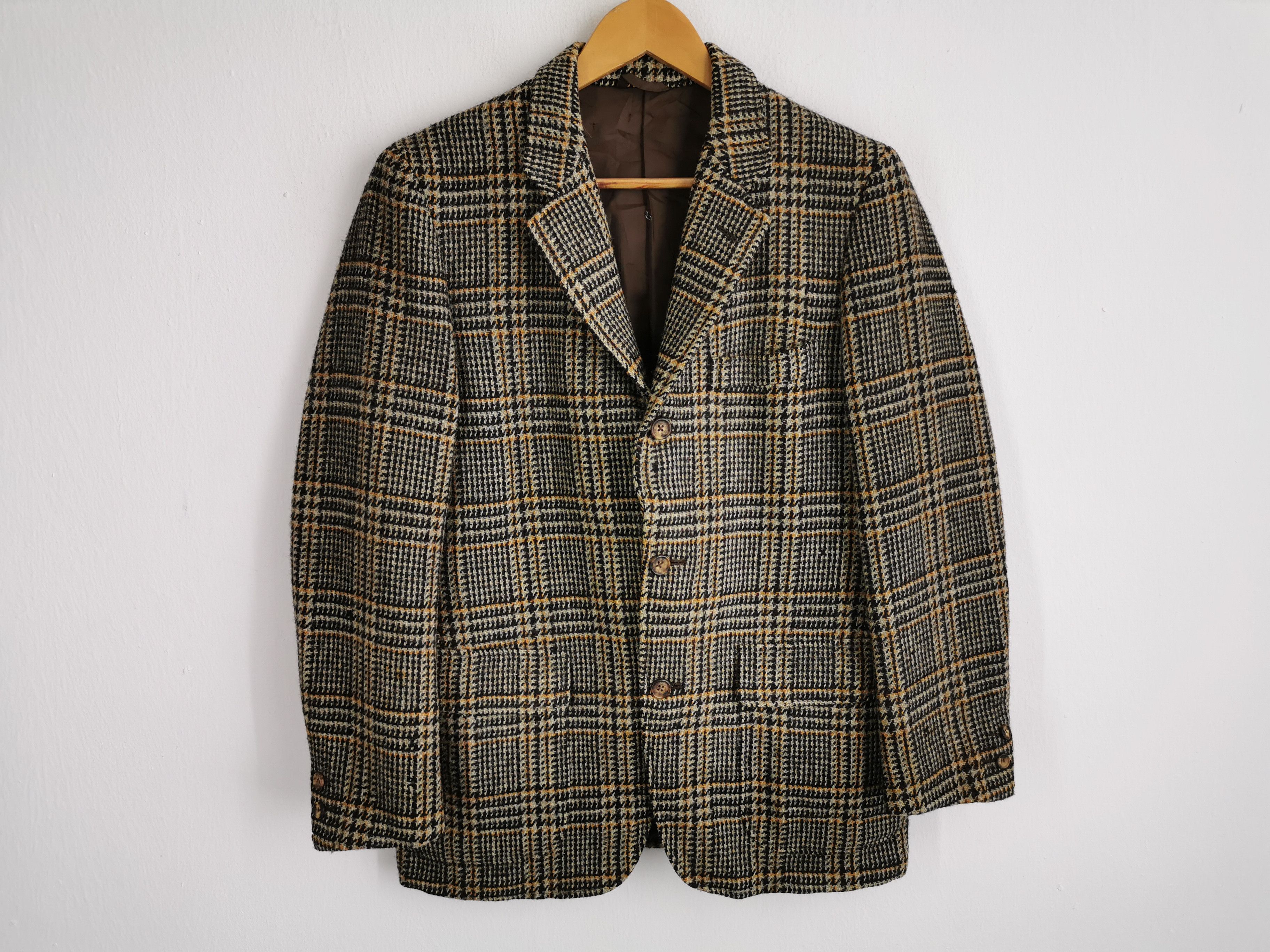 Harris Tweed Vintage 90's Harris Tweed Coat Wool Jacket Made In Japan Size US M / EU 48-50 / 2 - 2 Thumbnail