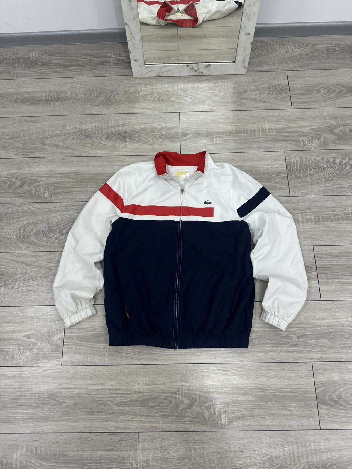 Lacoste Lacoste White Vintage Nylon Track Jacket Drill Y2K Size US XL / EU 56 / 4 - 2 Thumbnail