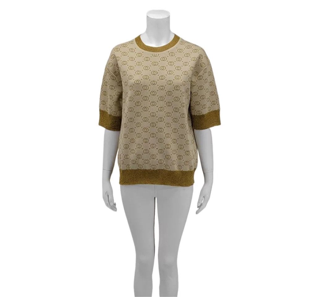Gucci Gucci Yellow Interlocking G Jacquard Wool Sweater Size US S / EU 44-46 / 1 - 1 Thumbnail