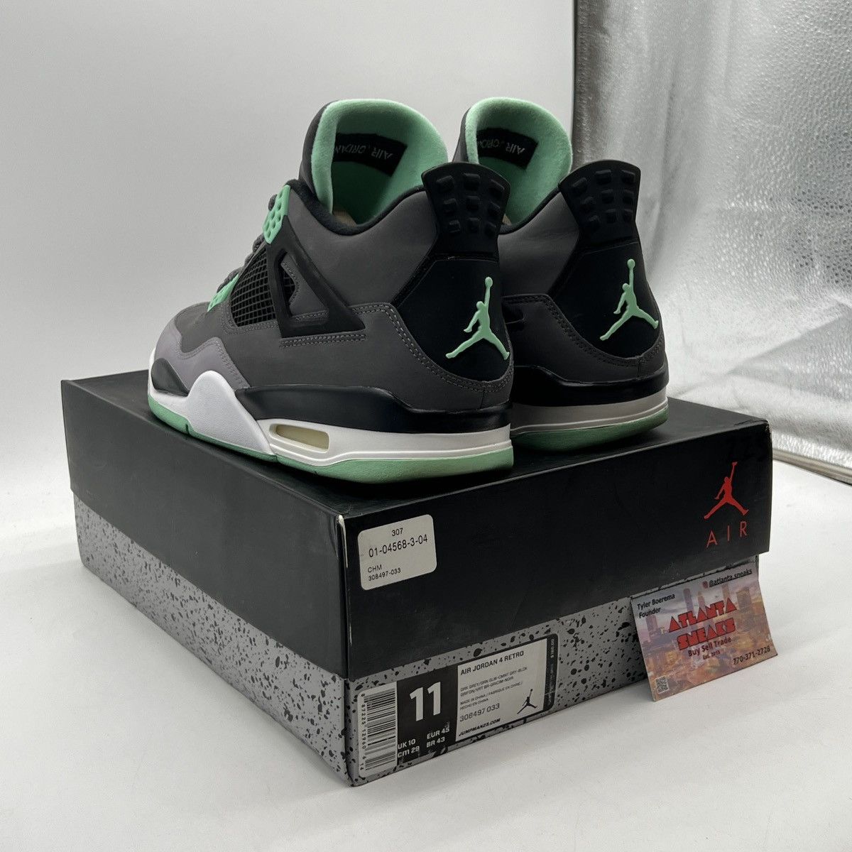 Jordan Brand Air Jordan 4 green glow Size US 11 / EU 44 - 4 Thumbnail