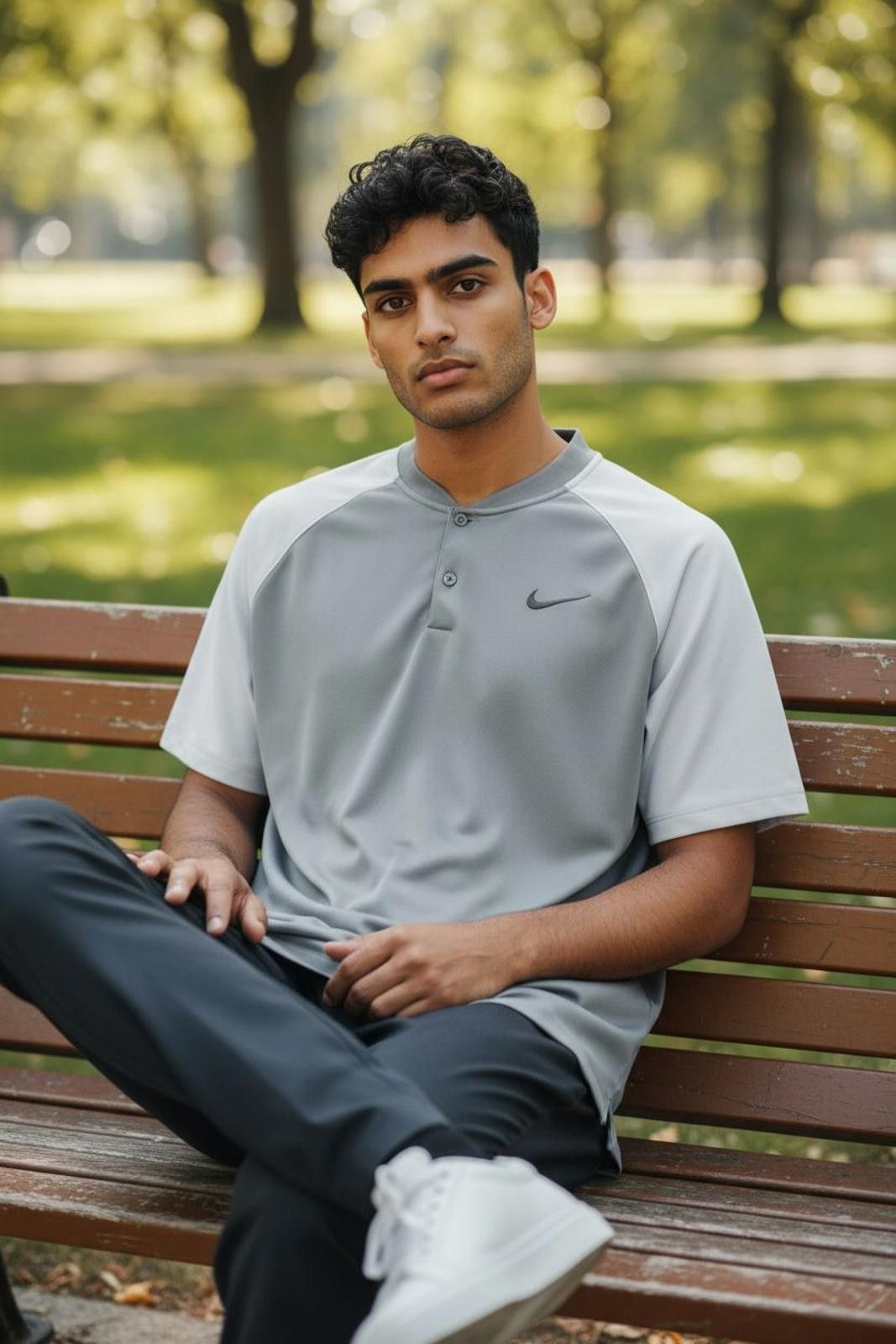Nike Nike Men's Short Sleeve Activewear Henley T-Shirt Size US M / EU 48-50 / 2 - 1 Thumbnail