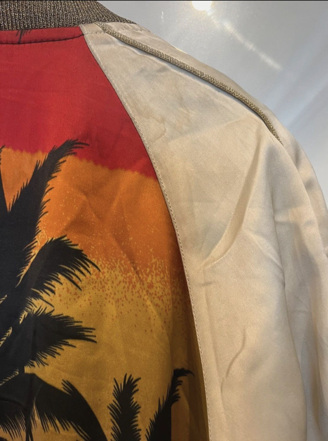 Saint Laurent Paris Saint Laurent palms silk bomber jacket Size S / US 4 / IT 40 - 6 Thumbnail
