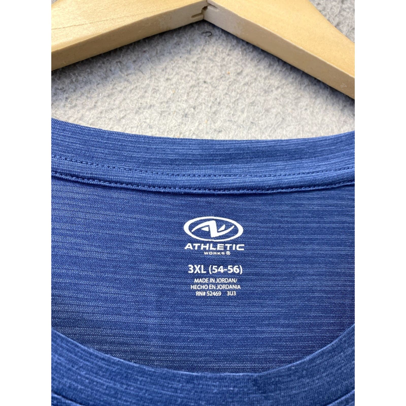 Athletic Works Athletic Works DriWorks Knit Shirt 3 XL Blue Short Sleeve Crew Neck Men T-Shirt Size US XXL / EU 58 / 5 - 2 Thumbnail