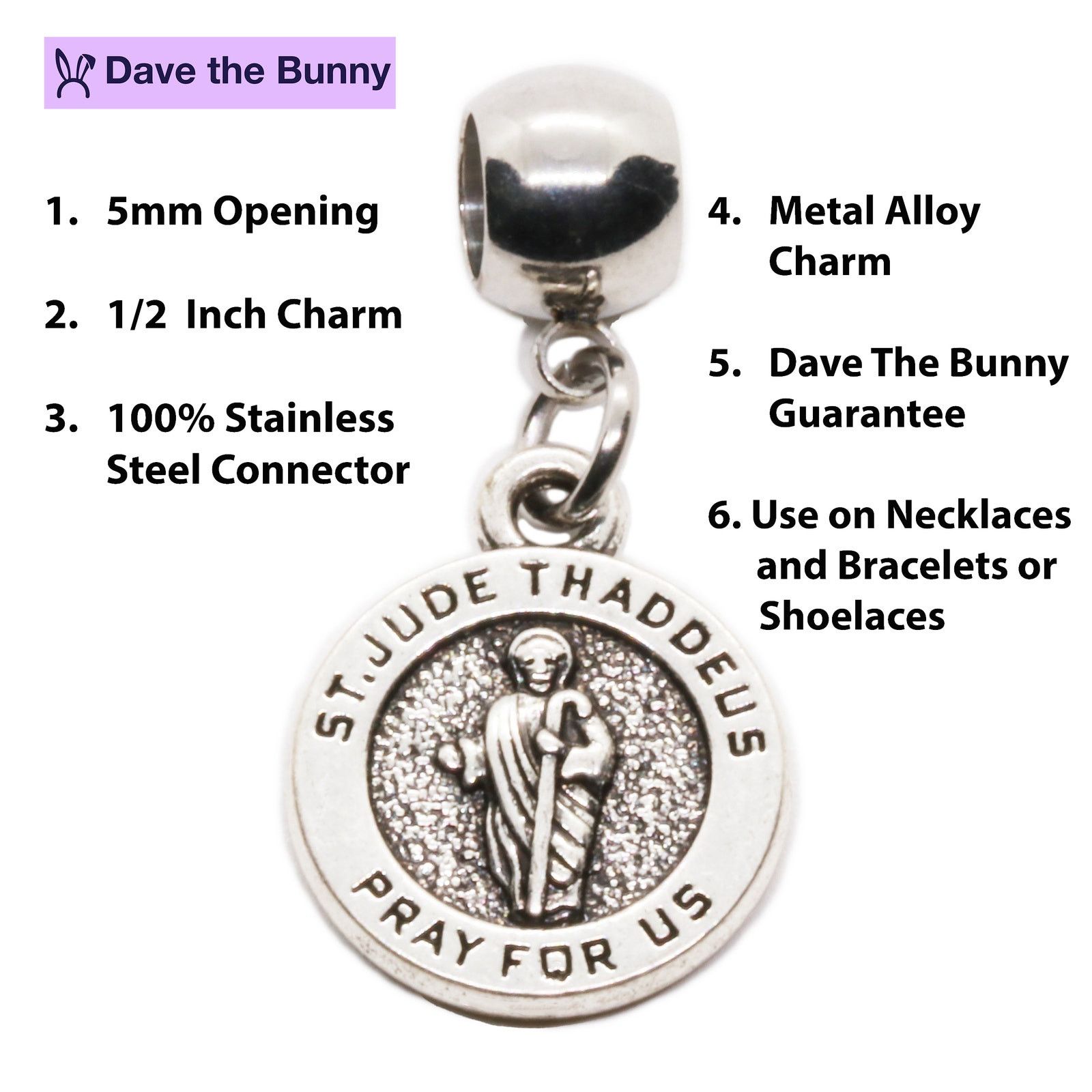 & Other Stories St Jude Medal Stainless Steel Connector Size ONE SIZE - 2 Thumbnail