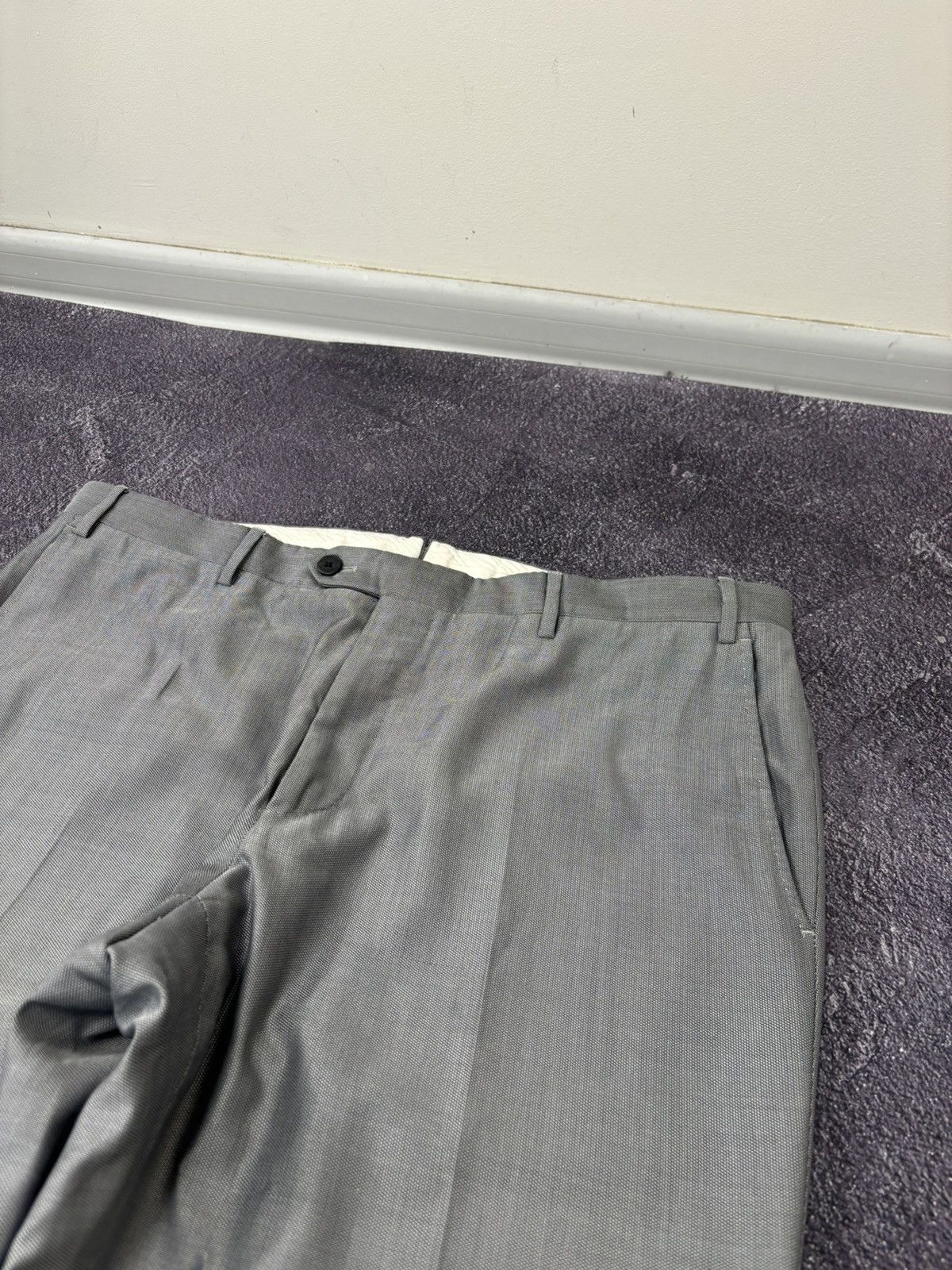 Corneliani Corneliani Men’s Birdseye Pattern Gray Wool Silk Dress Pants Size US 36 / EU 52 - 6 Thumbnail