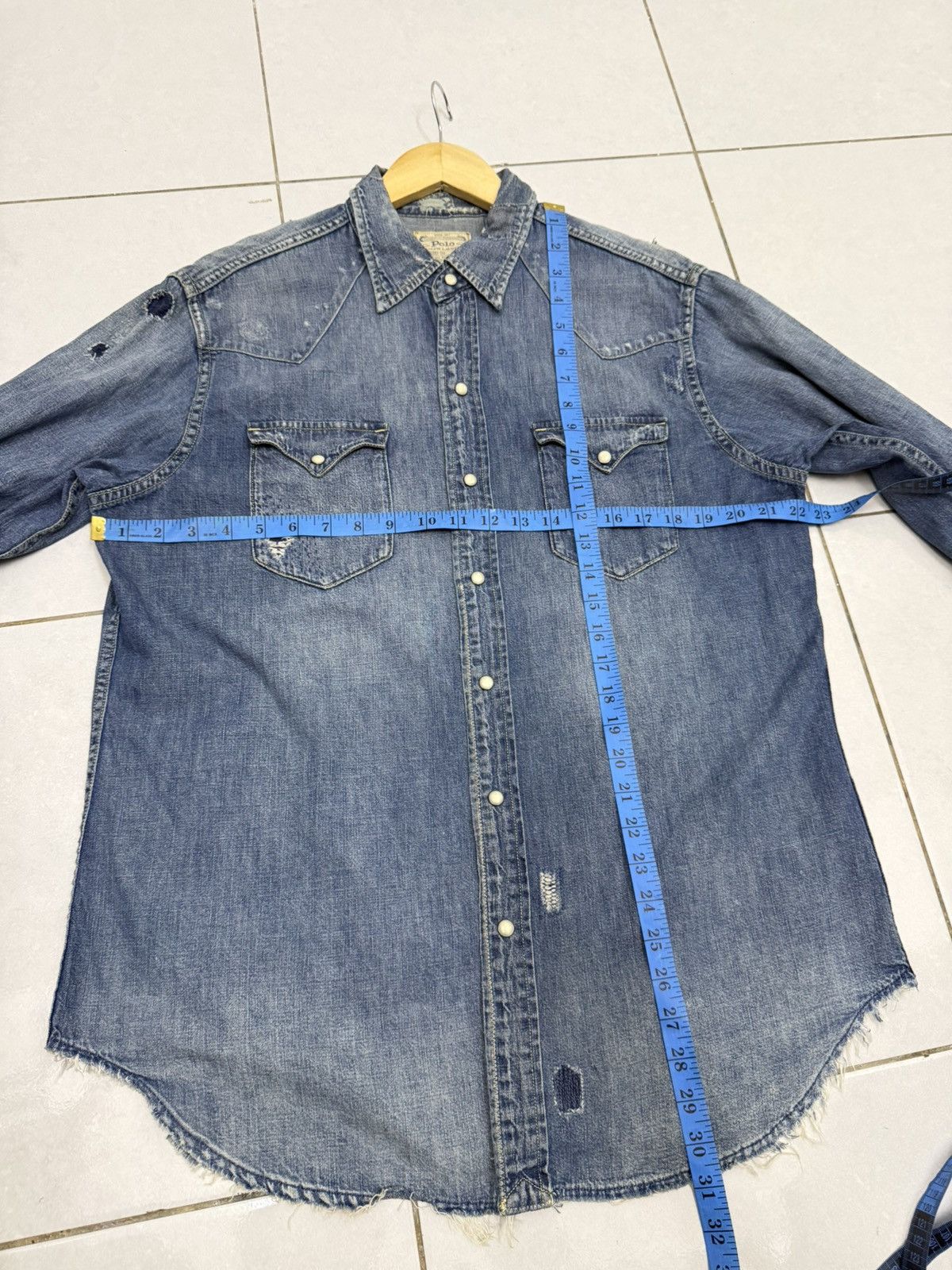RRL Ralph Lauren Ralph Lauren RRL Distressed Cowboy Shirt Size US L / EU 52-54 / 3 - 22 Thumbnail